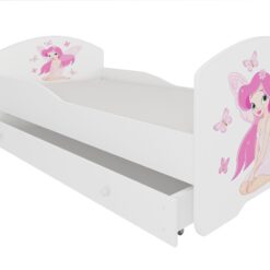 Gyerekágy Ágy matraccal és fiókkal PEPE GIRL WITH WINGS 140x70 - Fehér Fehér