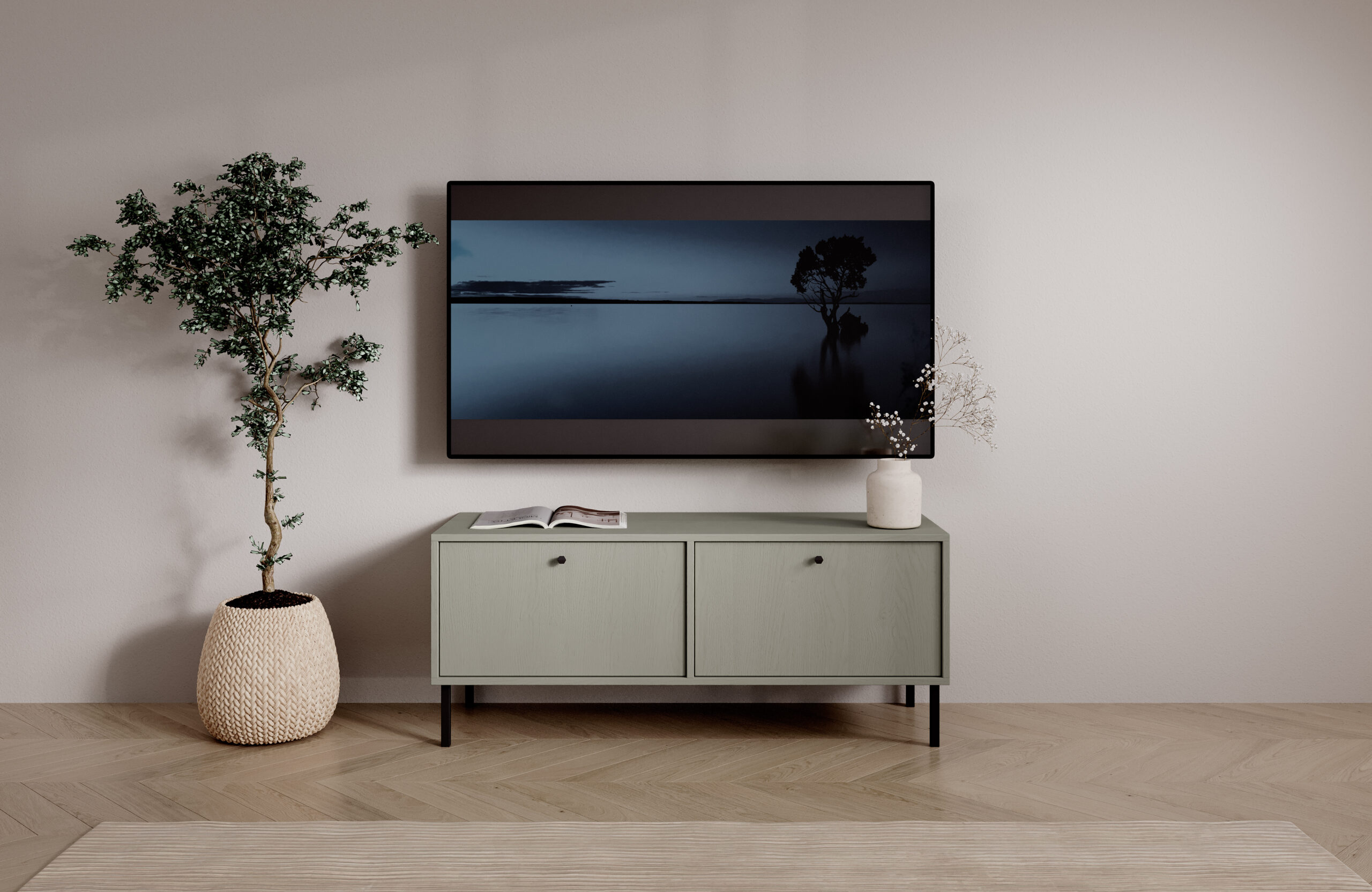 TV szekrény Tili 2D TV-szekrény - Eukaliptusz TV szekrény Tili 2D TV-szekrény - Eukaliptusz - Image 4