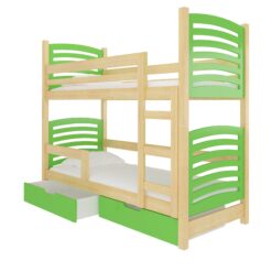 Gyerekágy Kétszemélyes emeletes ágy matracokkal OSUNA - Fenyő Fenyő