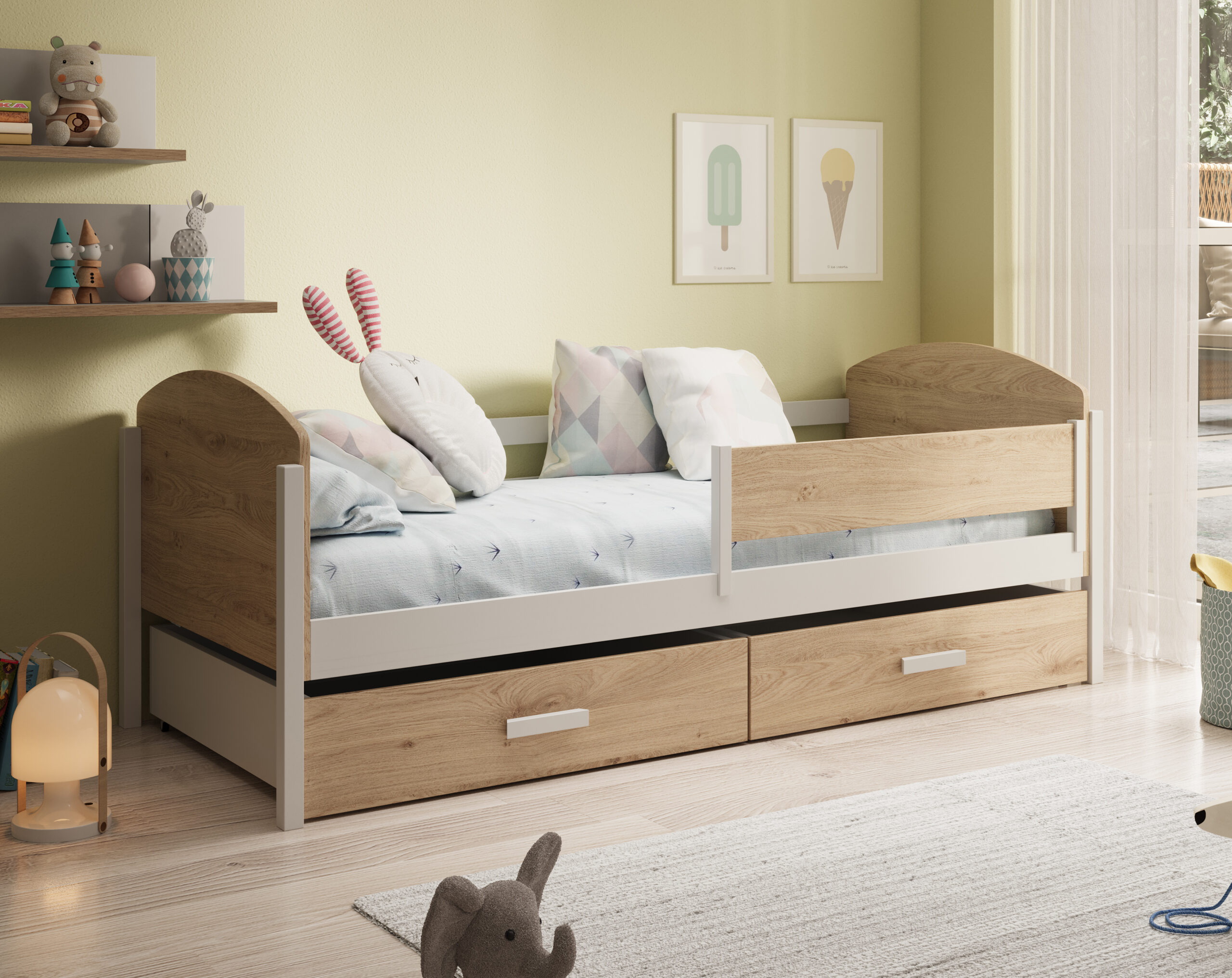 Kalia gyerekágy 180x80 matraccal - Fehér Fehér