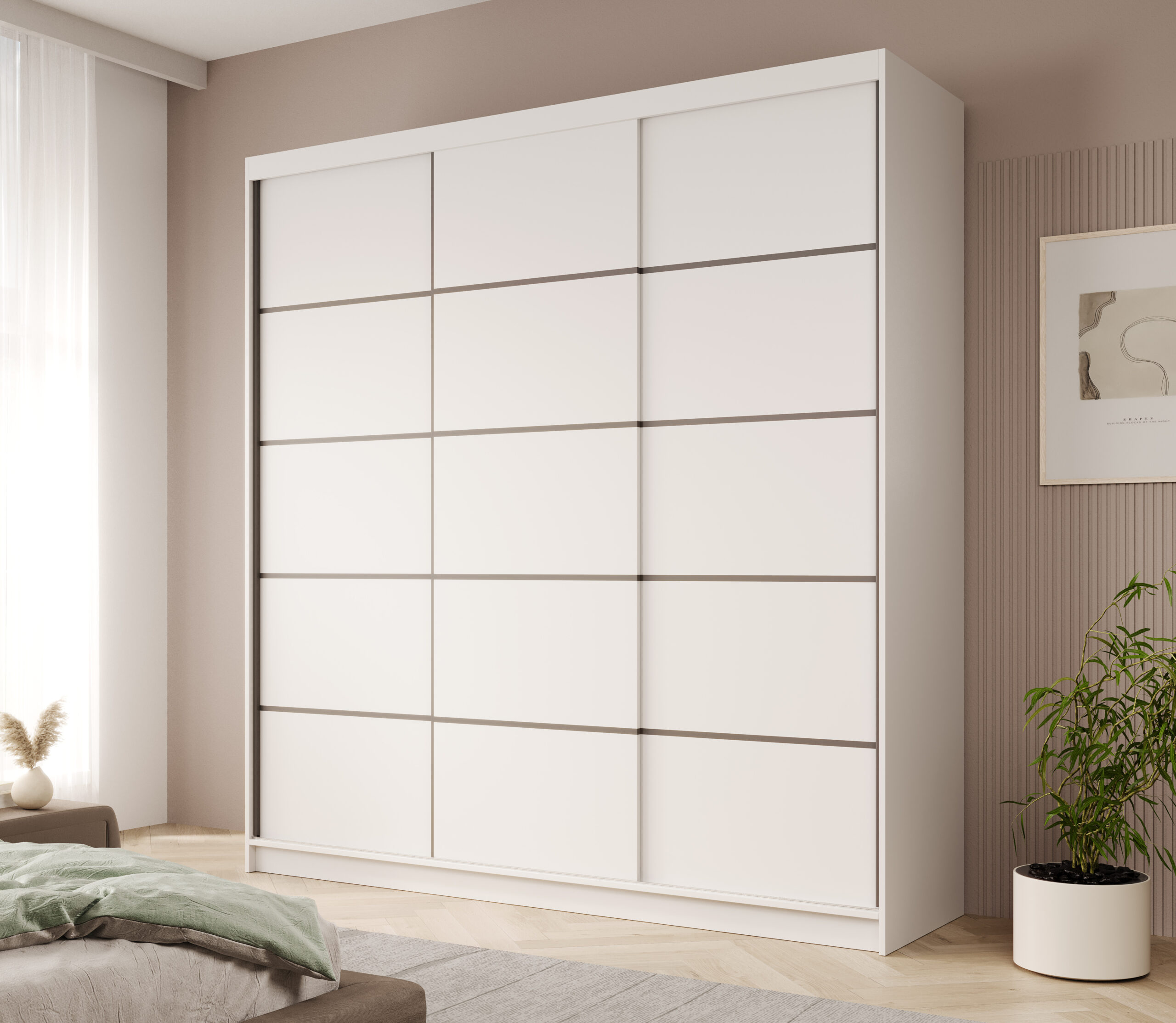 Tolóajtós gardrób Greta tolóajtós szekrény 200 - Fehér Fehér