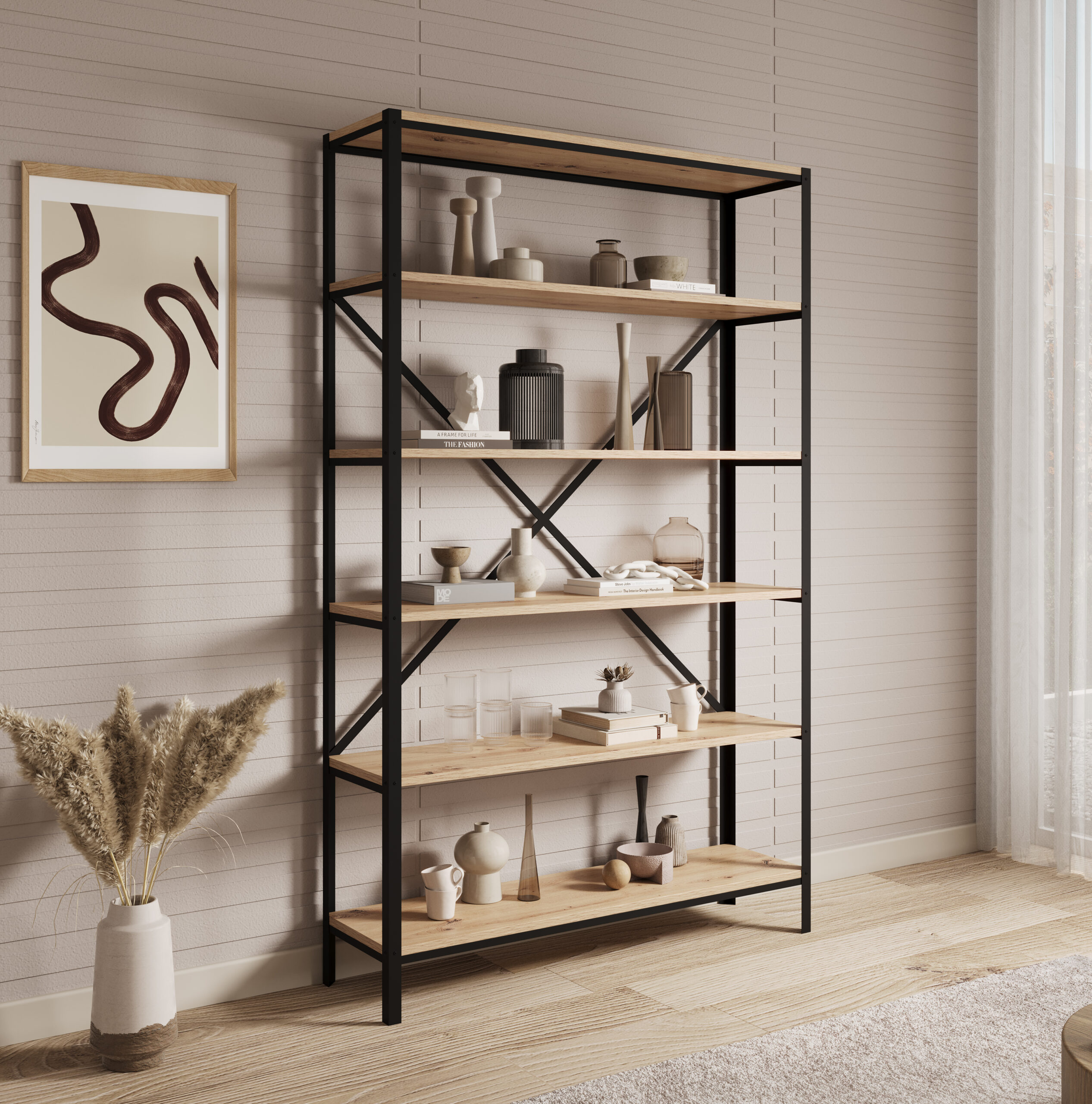 Könyvespolc Ralph polc - Fekete Fekete