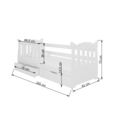 Gyerekágy Ágy matraccal LENA - Fehér