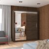Tolóajtós gardrób Tolóajtós szekrény tükörrel és LED világítással TOM 180 - Csoki Tolóajtós szekrény tükörrel és LED világítással TOM 180