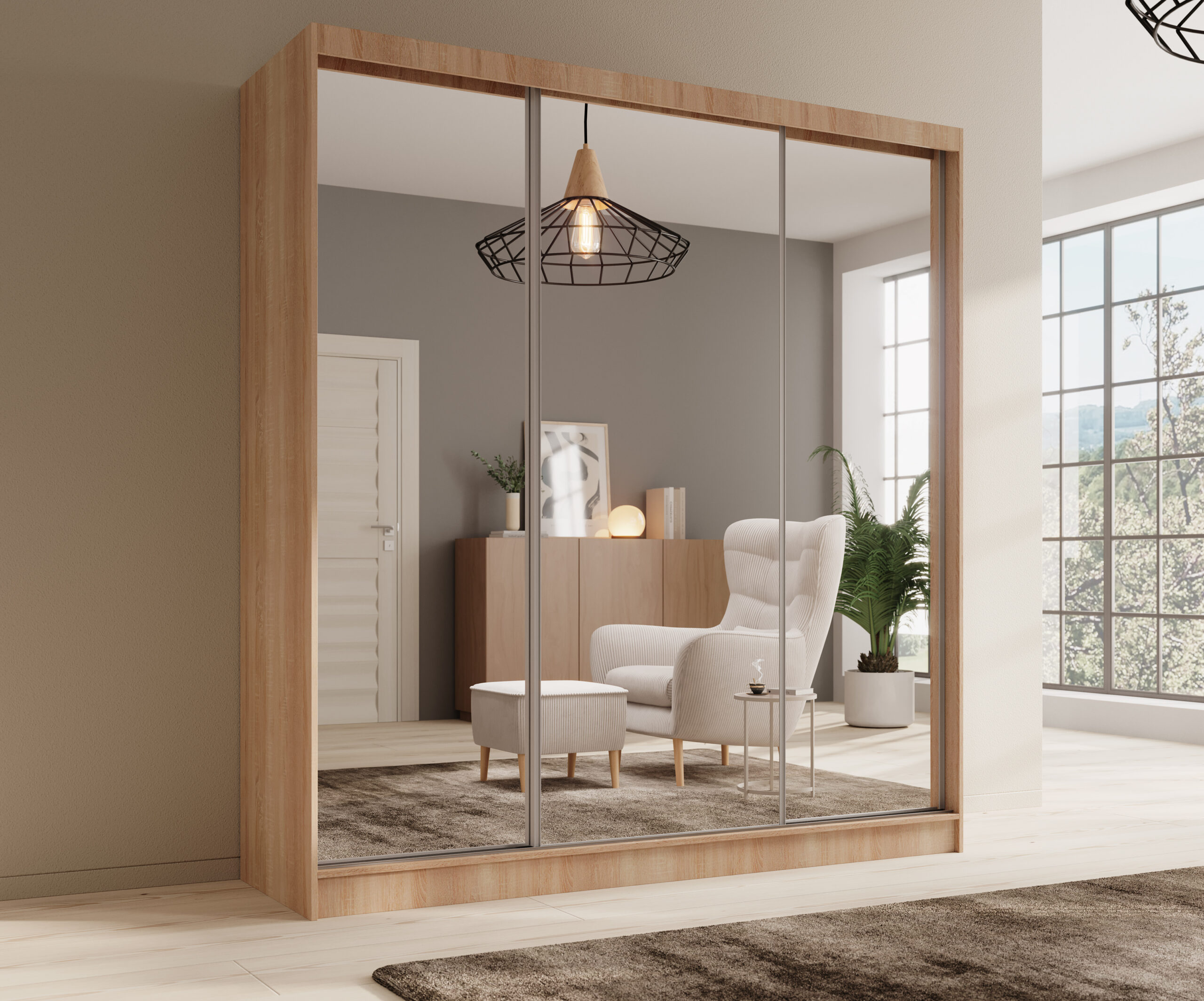 Tolóajtós gardrób Tola 200 tolóajtós szekrény - Sonoma Sonoma