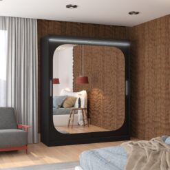 Tolóajtós szekrény tükörrel és LED világítással ARIZONA 180