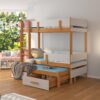 Emeletes ágy Háromszemélyes emeletes ágy matracokkal ETAPO 200x90 - Égerfa Háromszemélyes emeletes ágy matracokkal ETAPO 200x90