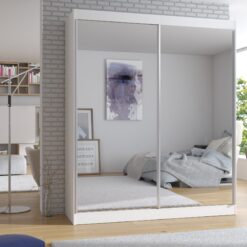 Tolóajtós gardrób Tükrös tolóajtós szekrény MORGAN 180 - Fehér Fehér