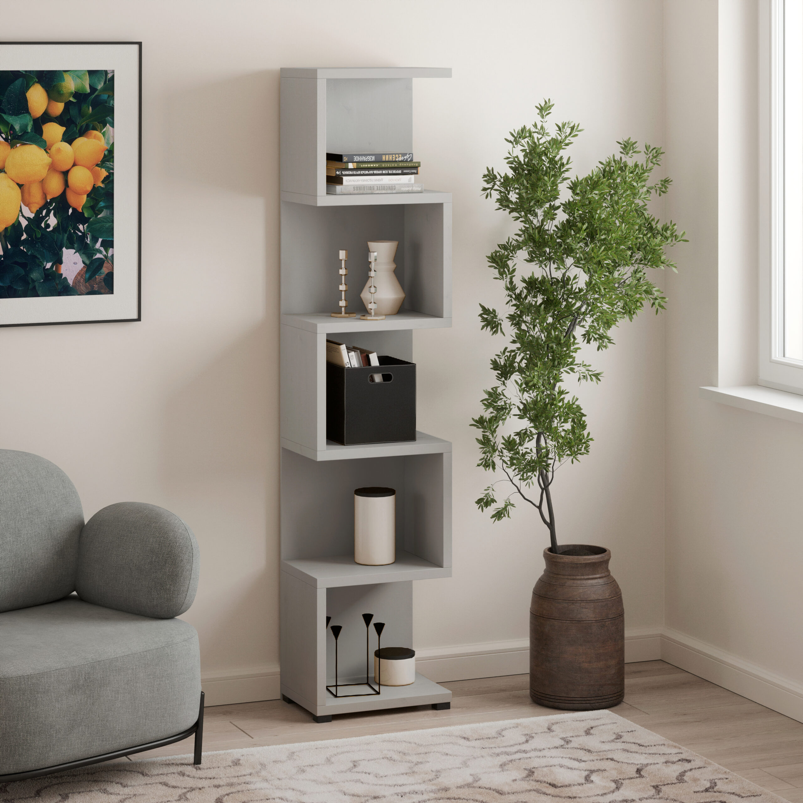 Polc MORTEN - Grafitszürke Polc MORTEN