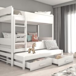 Háromszemélyes emeletes ágy Queen méretben 180x80