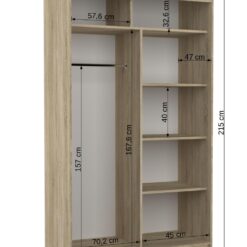 Tolóajtós gardrób Tolóajtós szekrény BALTON 120 - Fekete