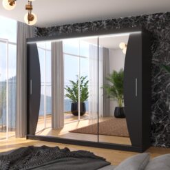 LED tükrös tolóajtós szekrény DIEGO 250