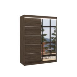 Tolóajtós gardrób Tükörrel és LED világítással ellátott tolóajtós szekrény LIMBO 150 - Csoki Csoki