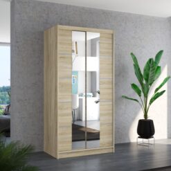 Biztonsági tükrös tolóajtós szekrény KSAWER 100