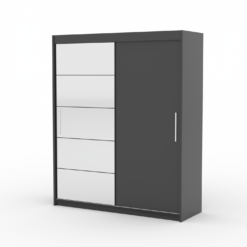 Tolóajtós gardrób Tolóajtós szekrény tükörrel ESTI 180 - Antrasztit Antrasztit