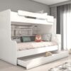 Emeletes ágy HARELL lépcsős emeletes ágy - Fehér HARELL lépcsős emeletes ágy