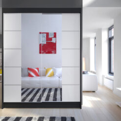 Tolóajtós gardrób Tolóajtós szekrény NORDIC 150 - Fekete Fekete