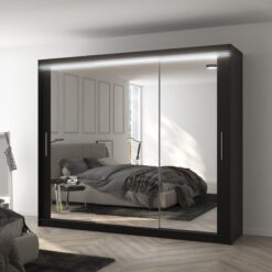 LED tükrös tolóajtós szekrény CHESTER 250