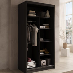 Tolóajtós gardrób Tolóajtós szekrény Verto 100 - Fekete