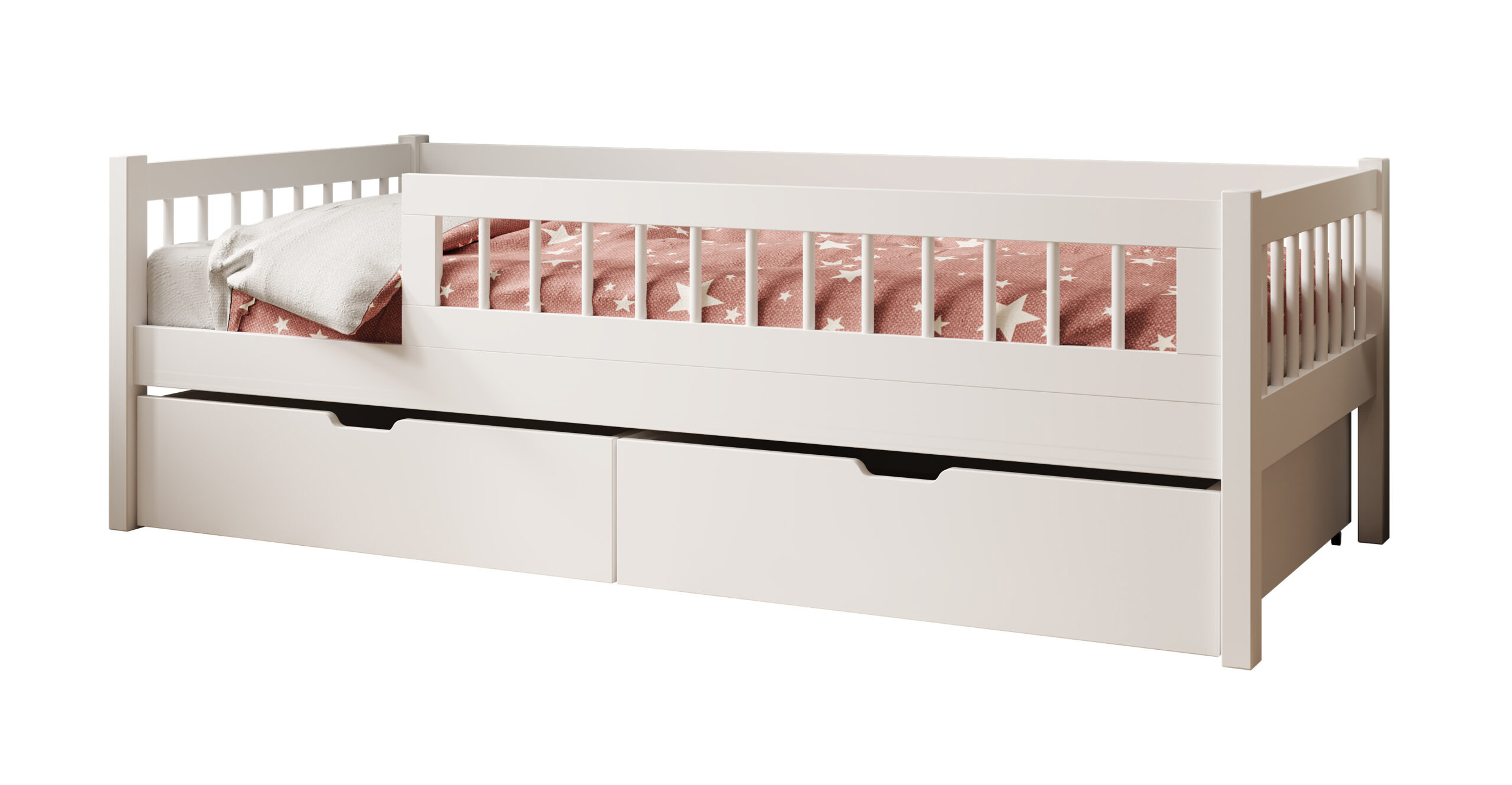 Ifjúsági ágy Gyerekágy Flora matraccal - Fehér Gyerekágy Flora matraccal