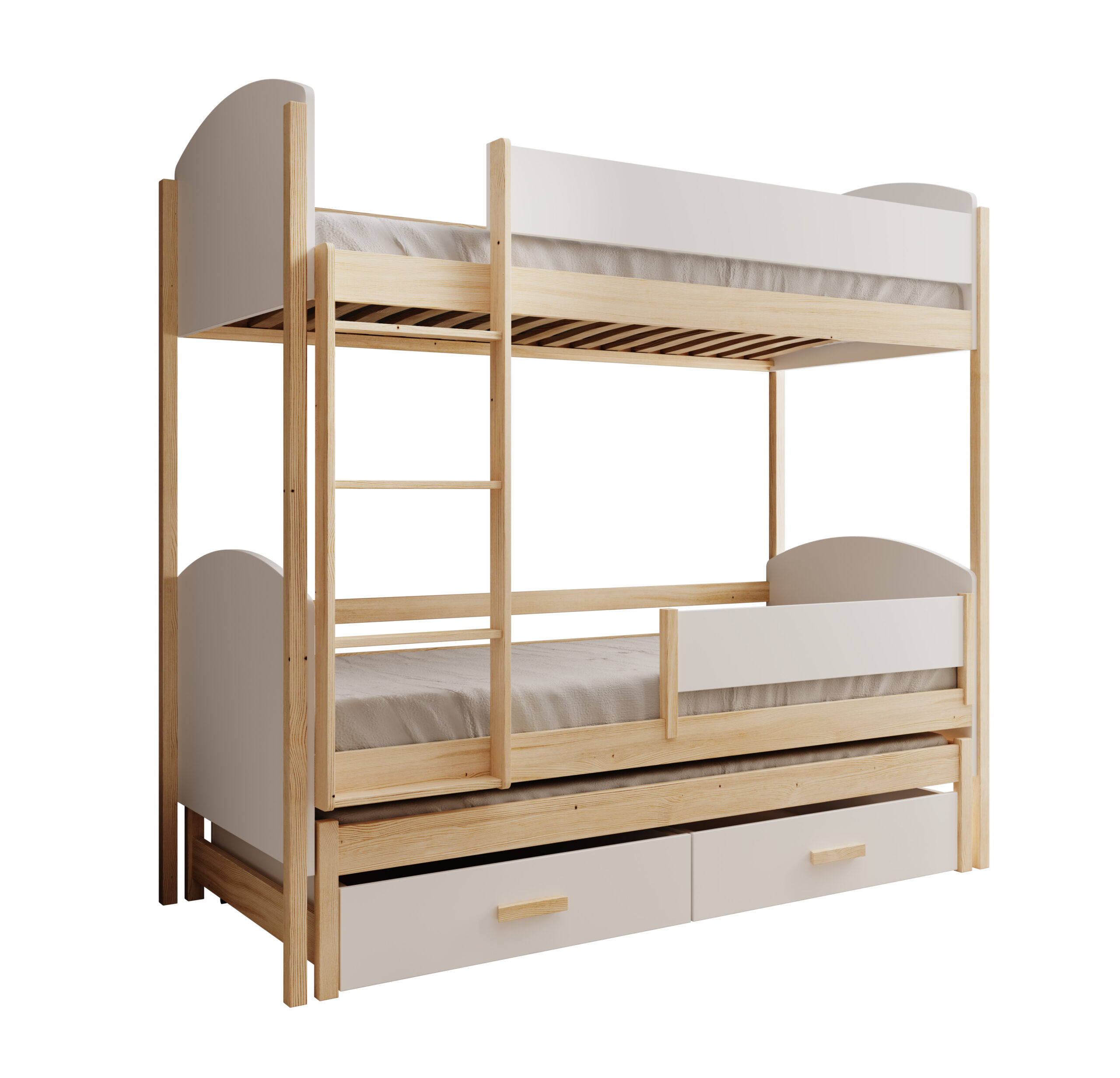 Leia háromszemélyes gyerekágy 180x80 matraccal - Fehér Leia háromszemélyes gyerekágy 180x80 matraccal