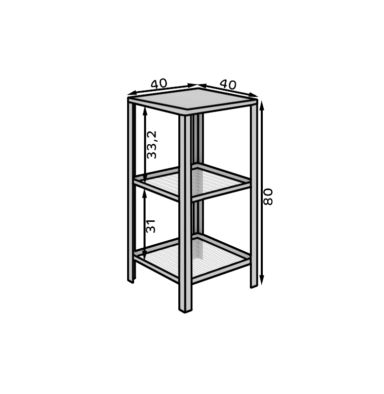Könyvespolc Rolin polc - Arany Könyvespolc Rolin polc - Arany - Image 4