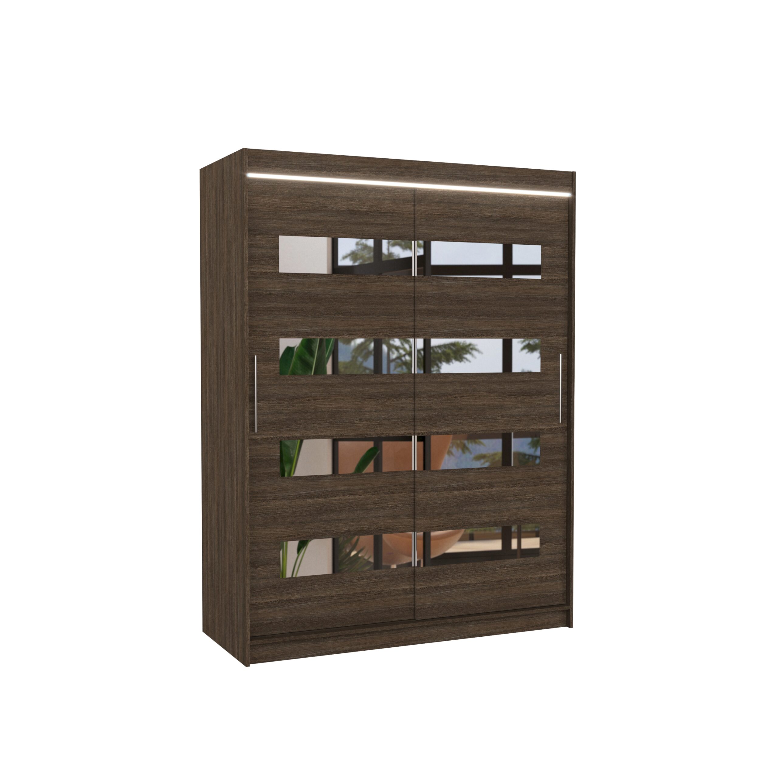 Tolóajtós gardrób Tükörrel és LED világítással ellátott tolóajtós szekrény BALTIC 150 - Csoki Csoki