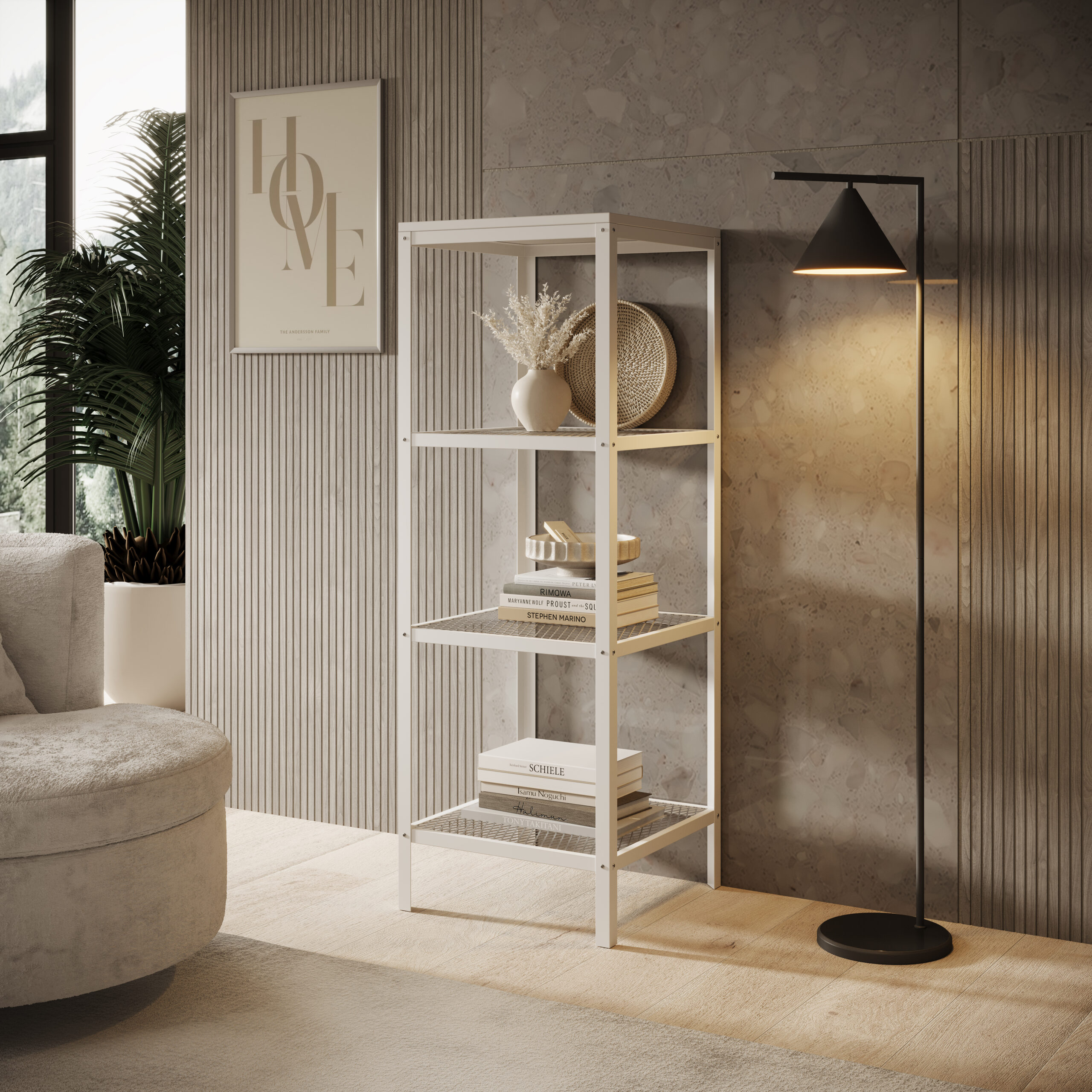 Könyvespolc Reli polc - Fehér Fehér