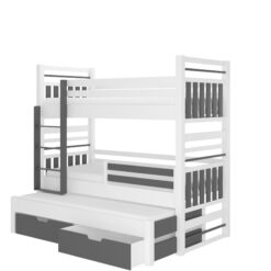 Emeletes ágy Háromszintes emeletes ágy HIPPO 200x90 - Fehér Fehér