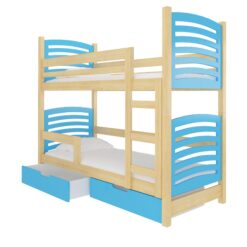 Gyerekágy Kétszemélyes emeletes ágy matracokkal OSUNA - Fenyő Fenyő