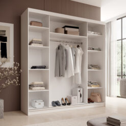 Tolóajtós gardrób Sonic tükrös tolóajtós szekrény 200 - Fehér