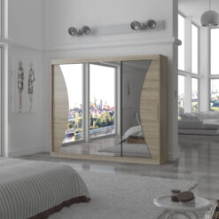 Tolóajtós gardrób Tükrös tolóajtós szekrény DIEGO 250 - Sonoma Sonoma