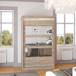 Tükörrel és LED világítással ellátott tolóajtós szekrény KOLORADO 120