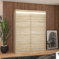 LED világítással ellátott tolóajtós szekrény DENVER 150