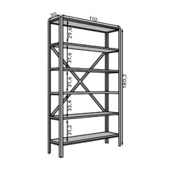 Könyvespolc Ralph polc - Fekete