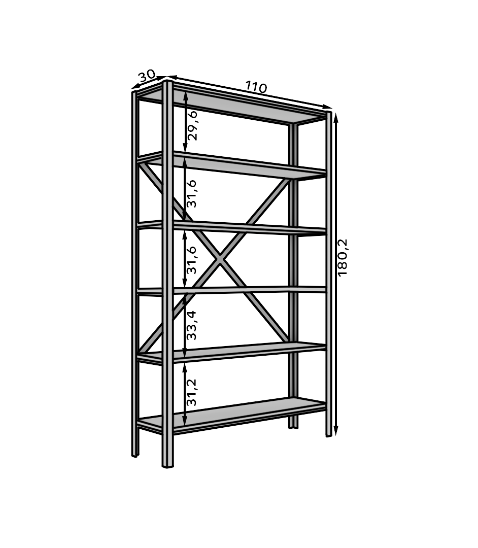 Könyvespolc Ralph polc - Fekete Könyvespolc Ralph polc - Fekete - Image 4
