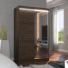 Tükörrel és LED világítással ellátott tolóajtós szekrény REWENA 120