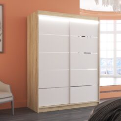 LED világítással ellátott tolóajtós szekrény LUFT 150