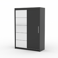 Tolóajtós gardrób Tolóajtós szekrény tükörrel ESTI 150 - Fehér Fehér