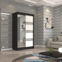 Tolóajtós szekrény tükörrel és lacobellel TOURA 120