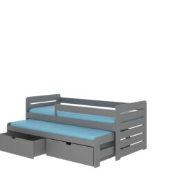 Ifjúsági ágy Dupla ágy korláttal TOMI 200x90 - Grafitszürke Grafitszürke