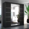 Tolóajtós gardrób Tükrös tolóajtós szekrény DALMATIA 200 - Fekete Üveges tolóajtós szekrény DALMATIA 200