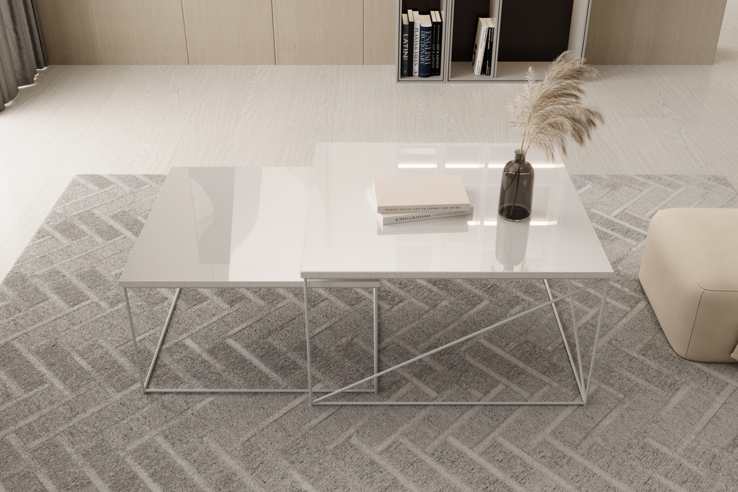 Licco 2in1 dohányzóasztal - Fehér Licco 2in1 dohányzóasztal - Fehér - Image 3