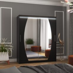 Tolóajtós szekrény tükörrel és LED világítással BALTIMORE 180