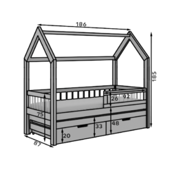 Gyermekágy Artes házikó ágy - Fenyő