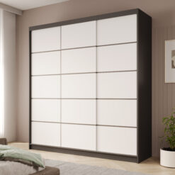 Tolóajtós gardrób Greta tolóajtós szekrény 200 - Fekete Fekete