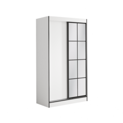 Tolóajtós gardrób Tolóajtós szekrény tükrökkel OSGAR 120 - Fehér