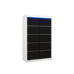 Tolóajtós gardrób LED világítással ellátott tolóajtós szekrény BENISSO 120 - Fehér Fehér