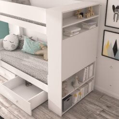 Emeletes ágy Két személyes emeletes ágy GARET 180x80 - Fehér