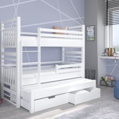 Háromszintes emeletes ágy matraccal HIPPO 200x90